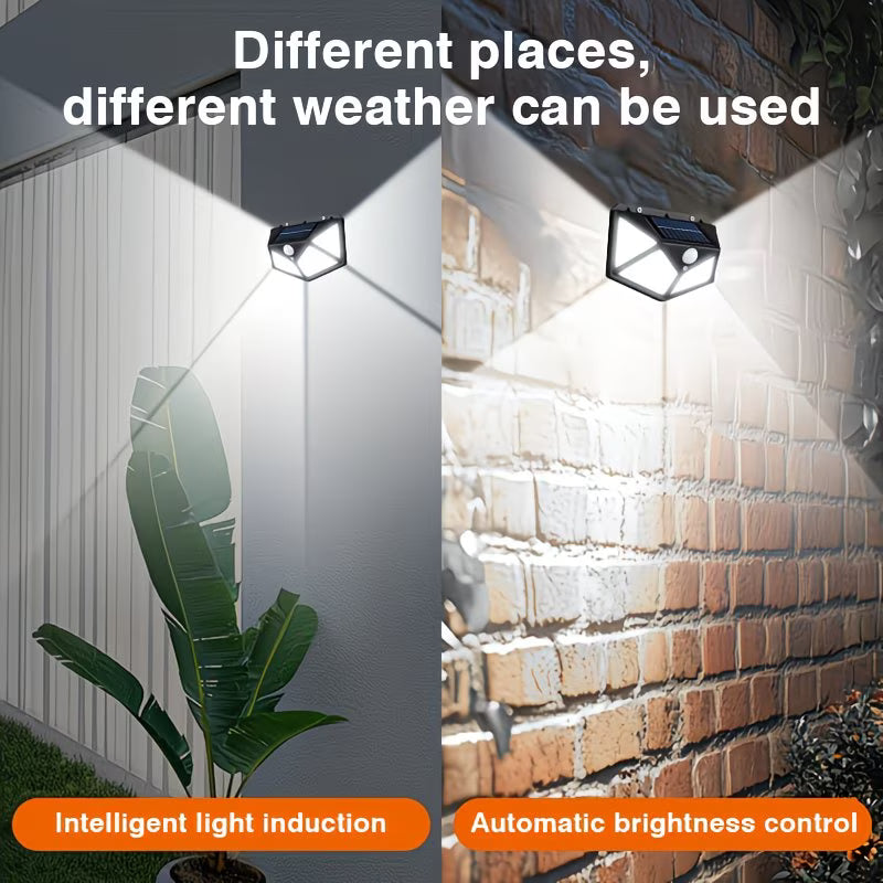 Lumină cu inducție 100LED, încărcare solară