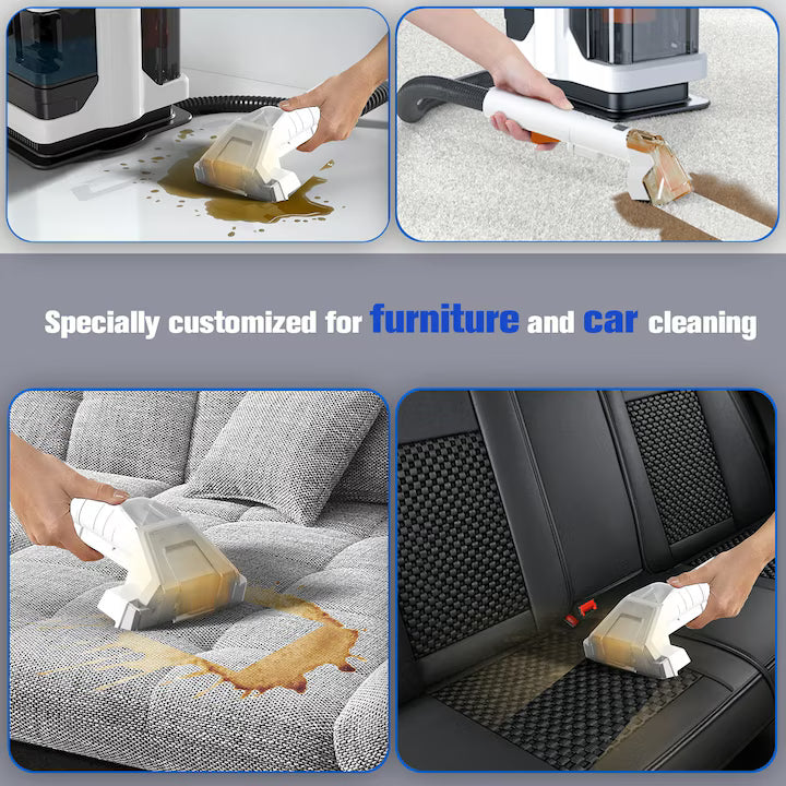 Aspirator Profesional cu Spalare prin Injectie-Extractie CleanPro BX-5, 1000W, Putere de Vidare 12kPa, Sistem Dublu Rezervor, Detailing Auto si Covoare