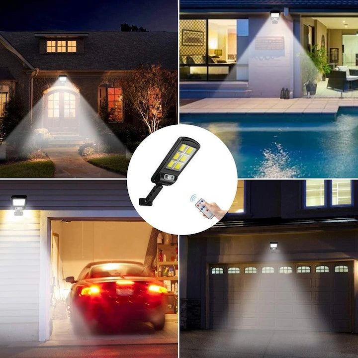 Lampa LED solara stradala, Putere 36 W, Senzor de miscare si lumina crepuscular, Telecomanda, Negru