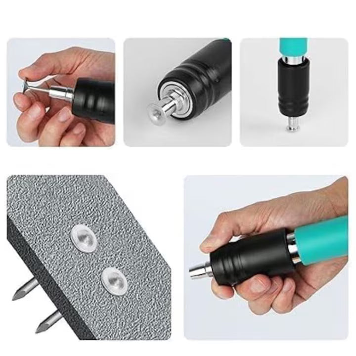 Pistol de Batut Cuie in Beton si Metal, Manual,Cu 50 Cuie Incluse, Ulei Intretinere, Cutie Transport, Accesorii si Ochelarii de protecție