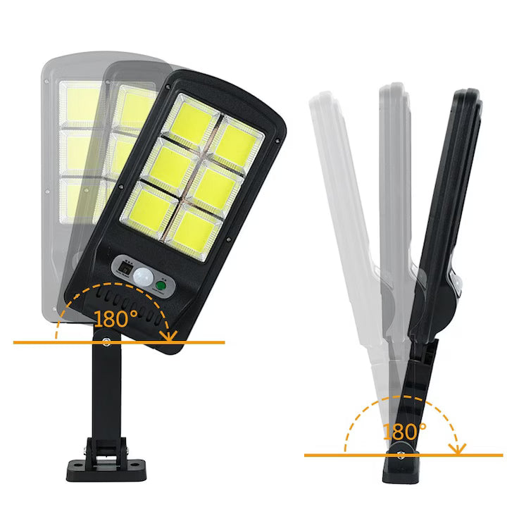 Lampa LED solara stradala, Putere 36 W, Senzor de miscare si lumina crepuscular, Telecomanda, Negru